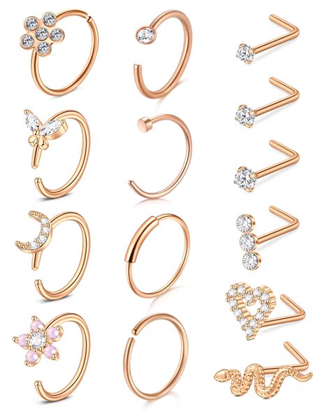 18g nose rings for women.